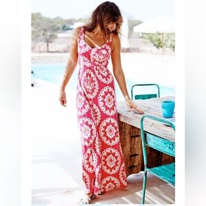 Boden Pink Empire Waist Jersey Knit Maxi 6